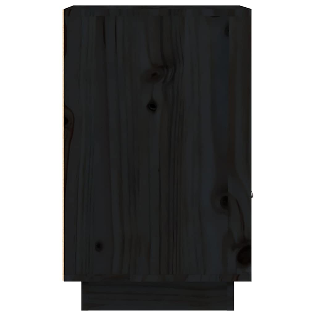 sengeborde 2 stk. 40x34x55 cm massivt fyrretræ sort