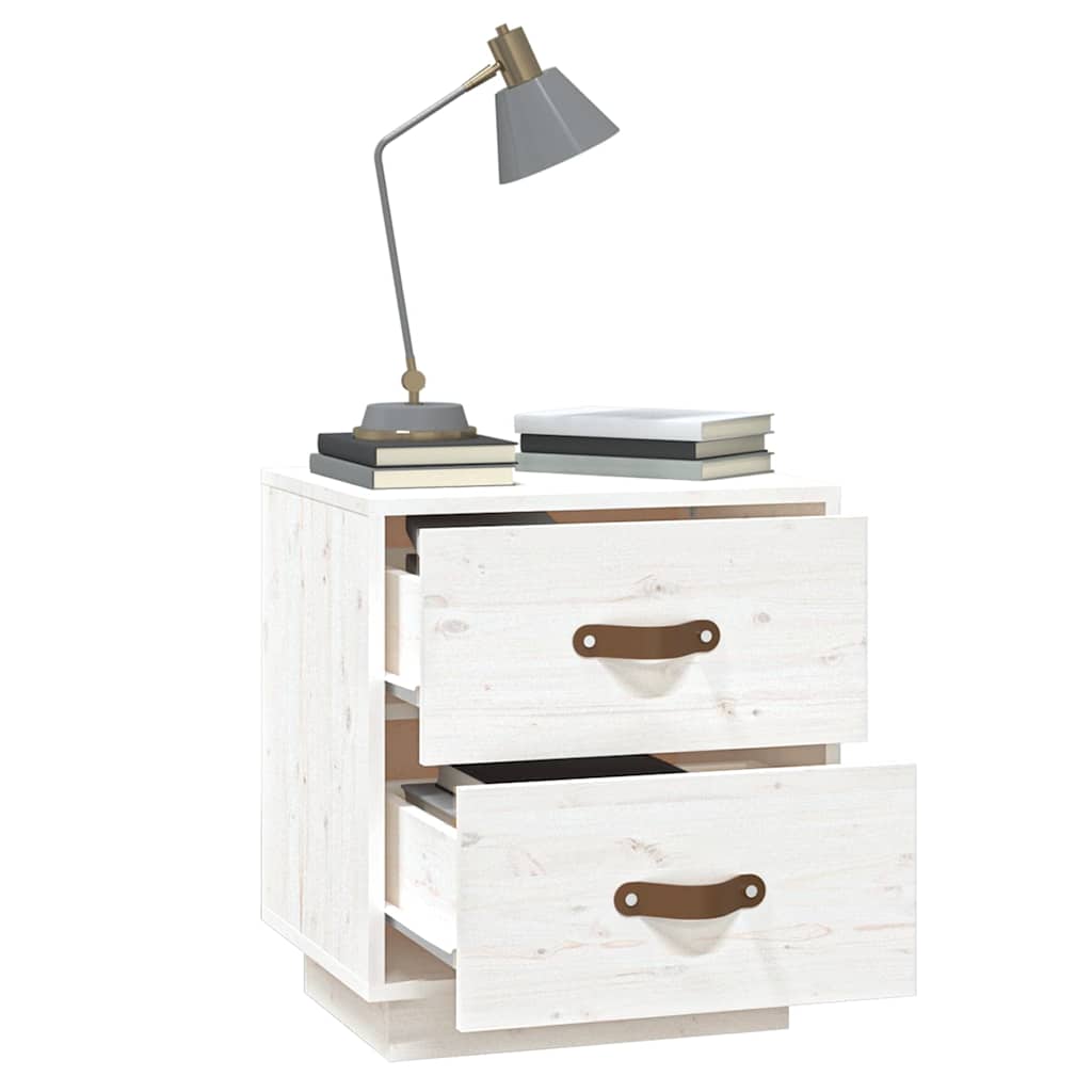 sengeborde 2 stk. 40x34x45 cm massivt fyrretræ hvid