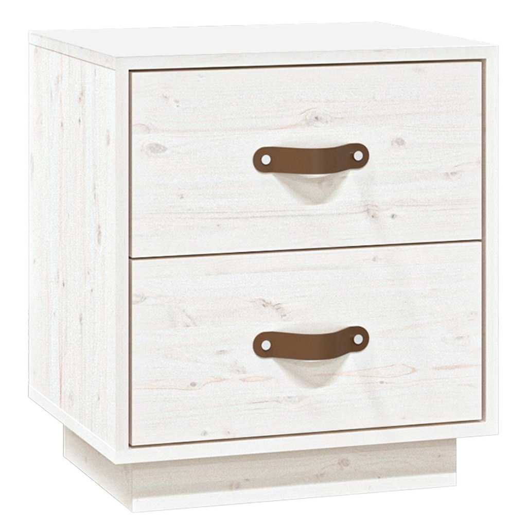 sengeborde 2 stk. 40x34x45 cm massivt fyrretræ hvid