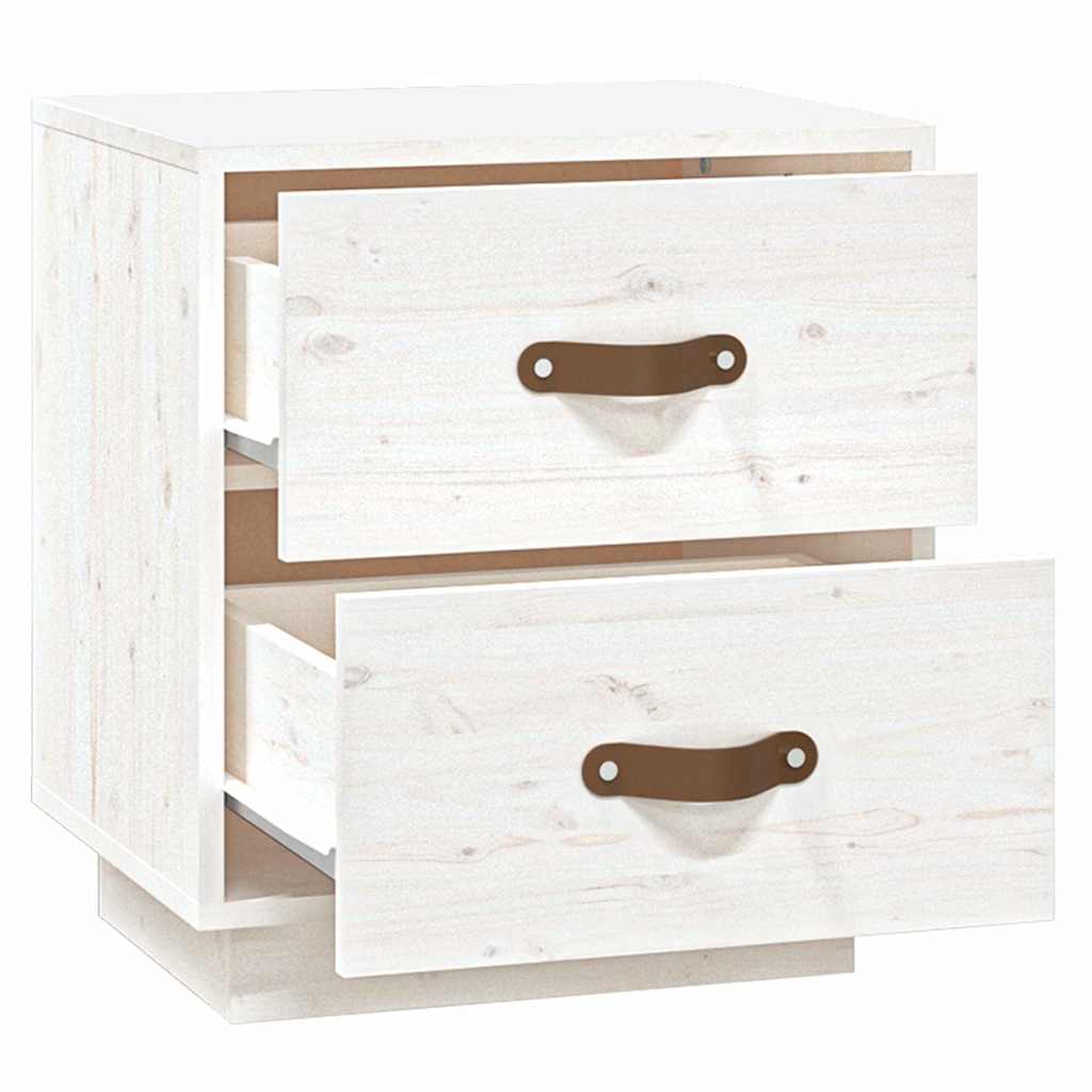 sengeborde 2 stk. 40x34x45 cm massivt fyrretræ hvid