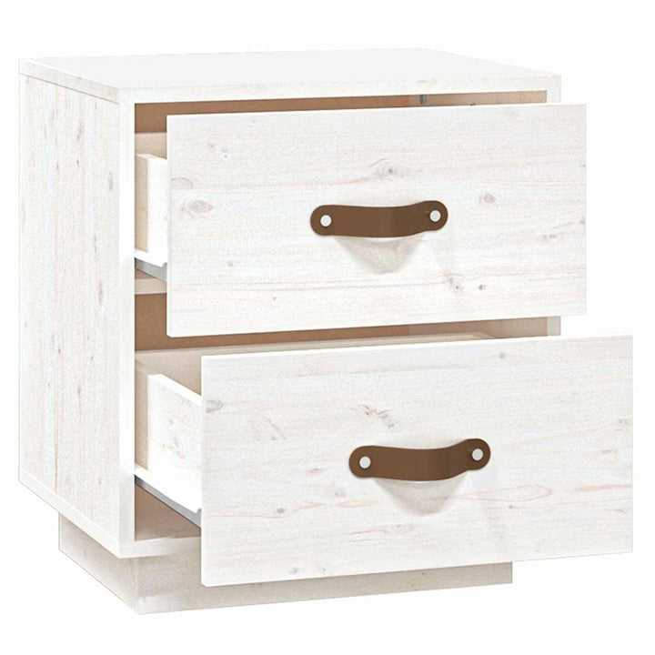 sengeborde 2 stk. 40x34x45 cm massivt fyrretræ hvid