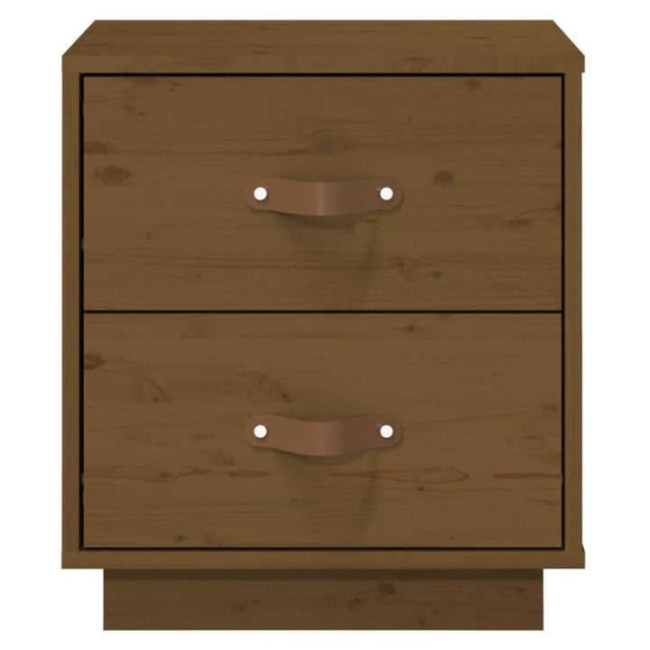 sengeborde 2 stk. 40x34x45 cm massivt fyrretræ gyldenbrun