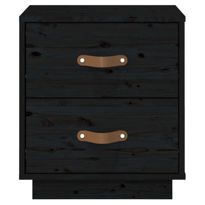 sengeborde 2 stk. 40x34x45 cm massivt fyrretræ sort
