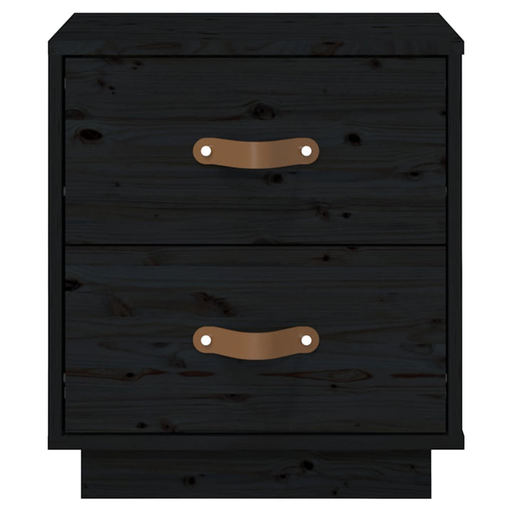 sengeborde 2 stk. 40x34x45 cm massivt fyrretræ sort