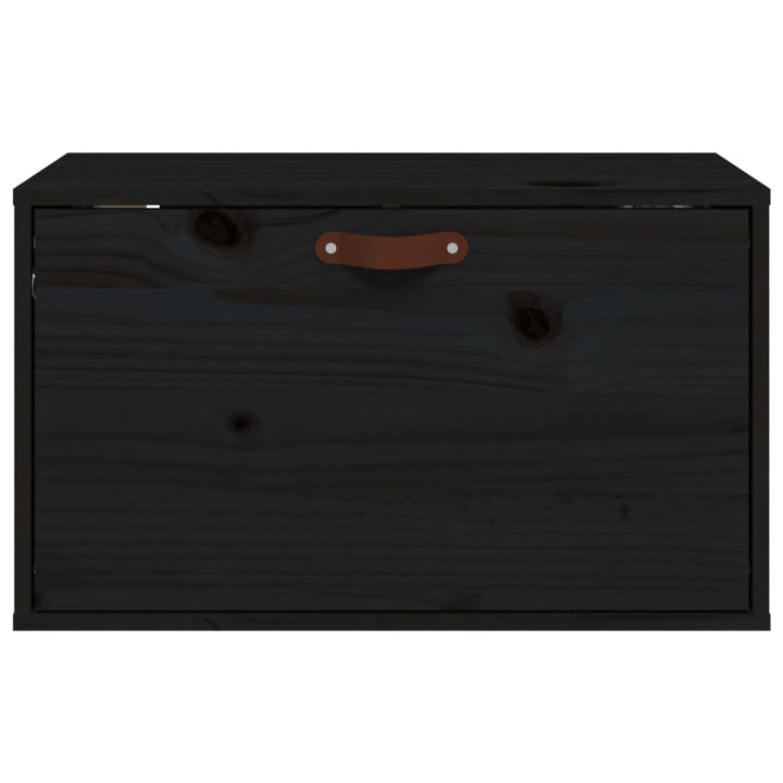 vægskab 60x30x35 cm massivt fyrretræ sort