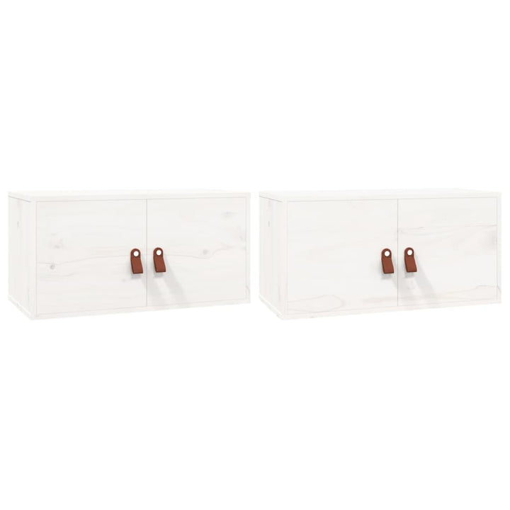vægskabe 2 stk. 60x30x30 cm massivt fyrretræ hvid