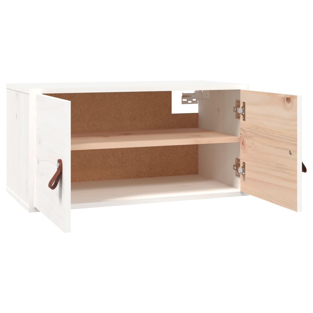 vægskabe 2 stk. 60x30x30 cm massivt fyrretræ hvid