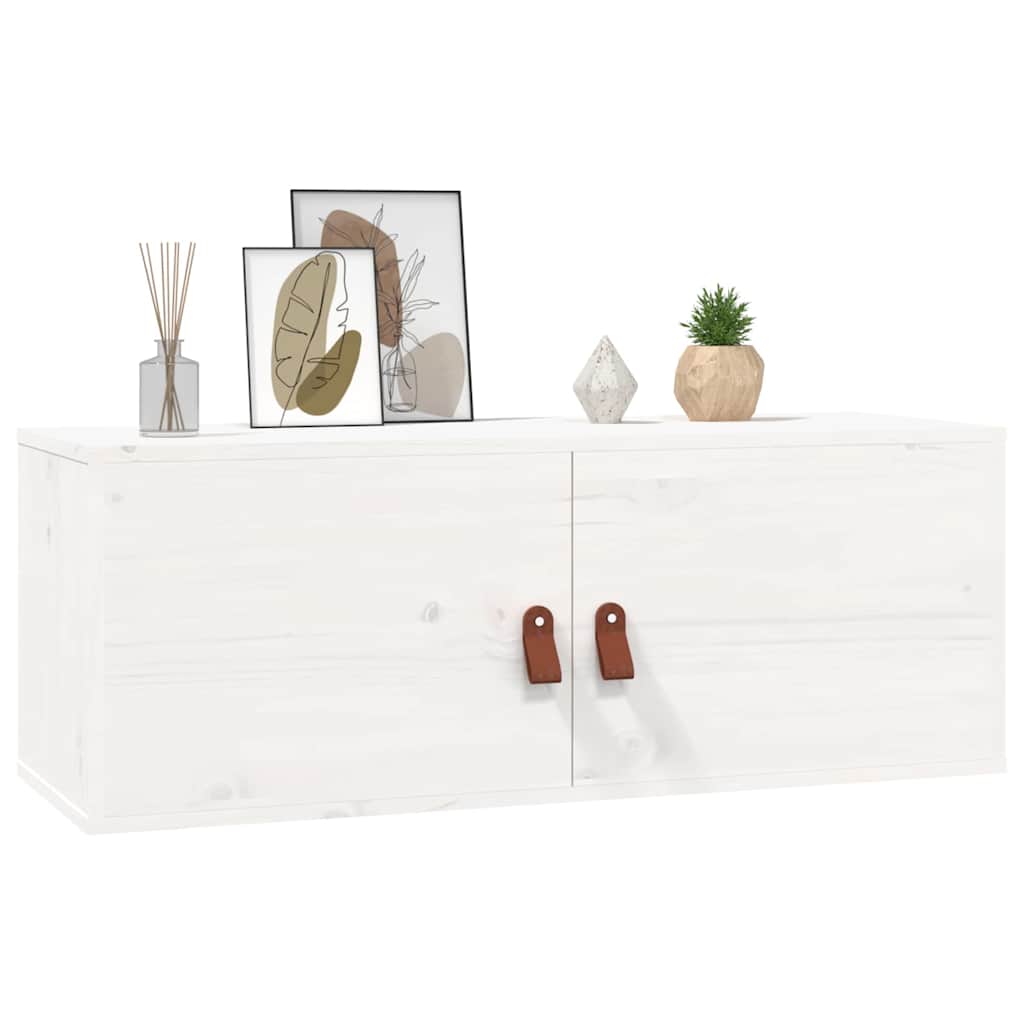 vægskab 80x30x30 cm massivt fyrretræ hvid