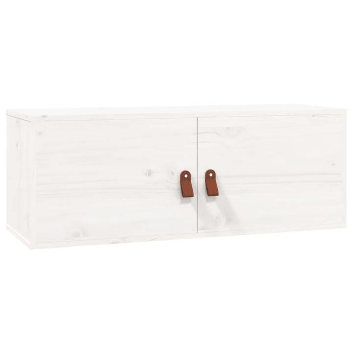 vægskabe 2 stk. 80x30x30 cm massivt fyrretræ hvid