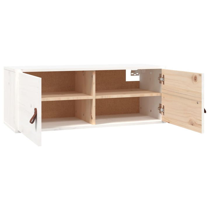 vægskabe 2 stk. 80x30x30 cm massivt fyrretræ hvid