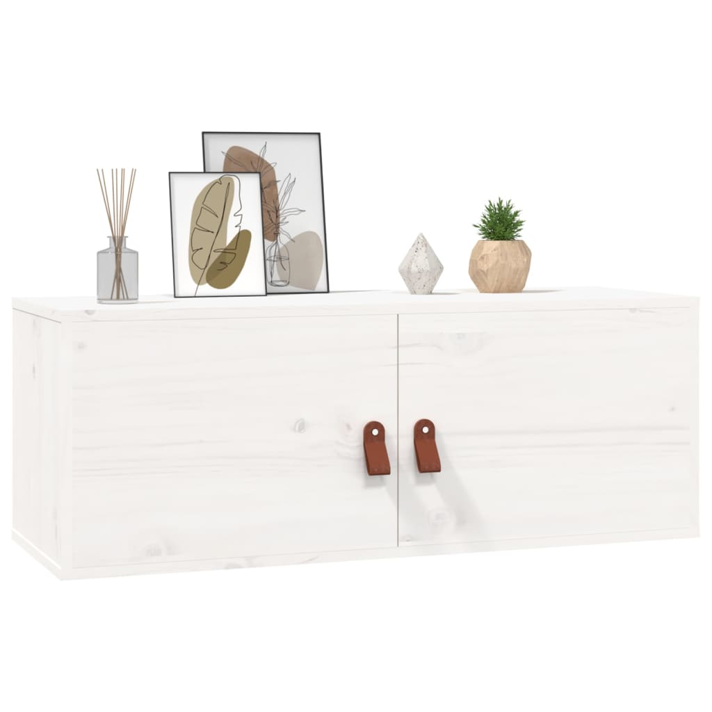 vægskabe 2 stk. 80x30x30 cm massivt fyrretræ hvid