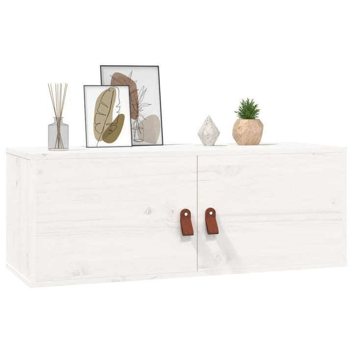 vægskabe 2 stk. 80x30x30 cm massivt fyrretræ hvid