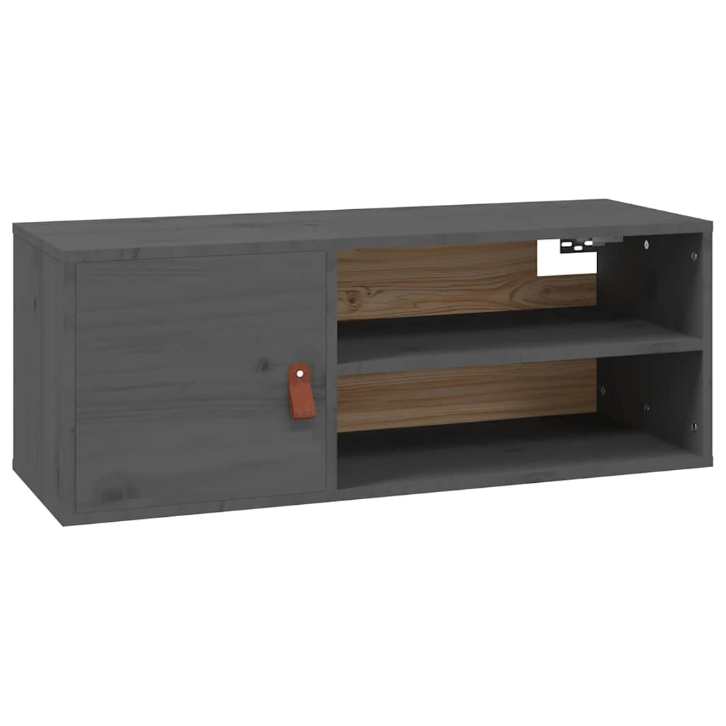 vægskab 80x30x30 cm massivt fyrretræ grå