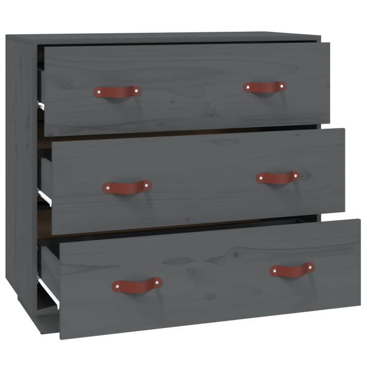 skænk 80x40x75 cm massivt fyrretræ grå