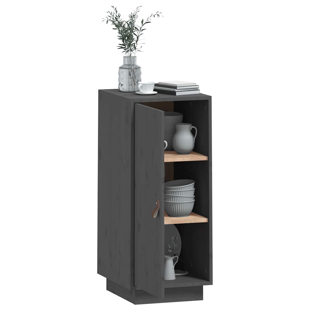 skænk 34x40x75 cm massivt fyrretræ grå