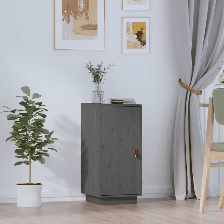 skænk 34x40x75 cm massivt fyrretræ grå