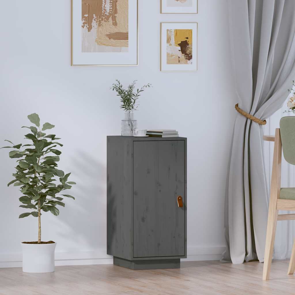skænk 34x40x75 cm massivt fyrretræ grå