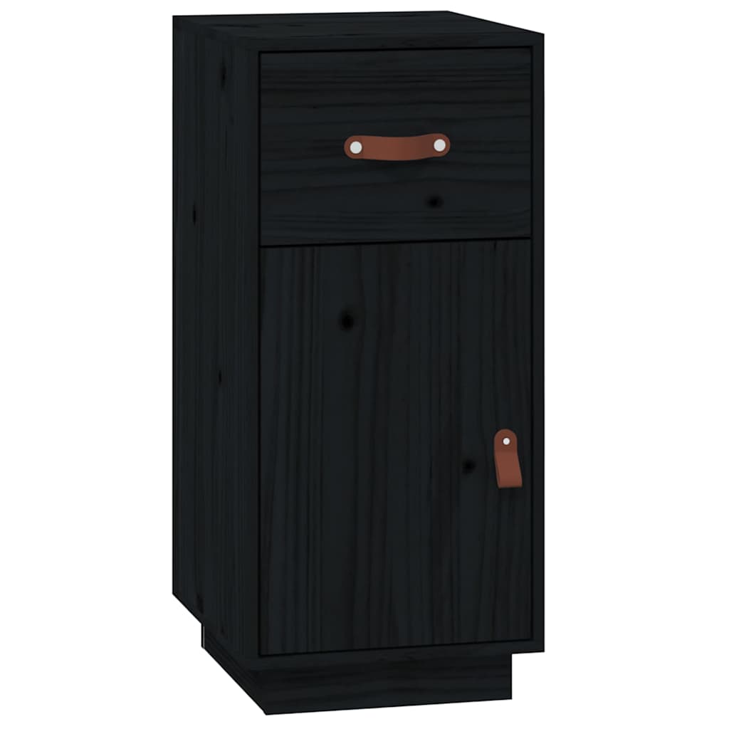 skænk 34x40x75 cm massivt fyrretræ sort