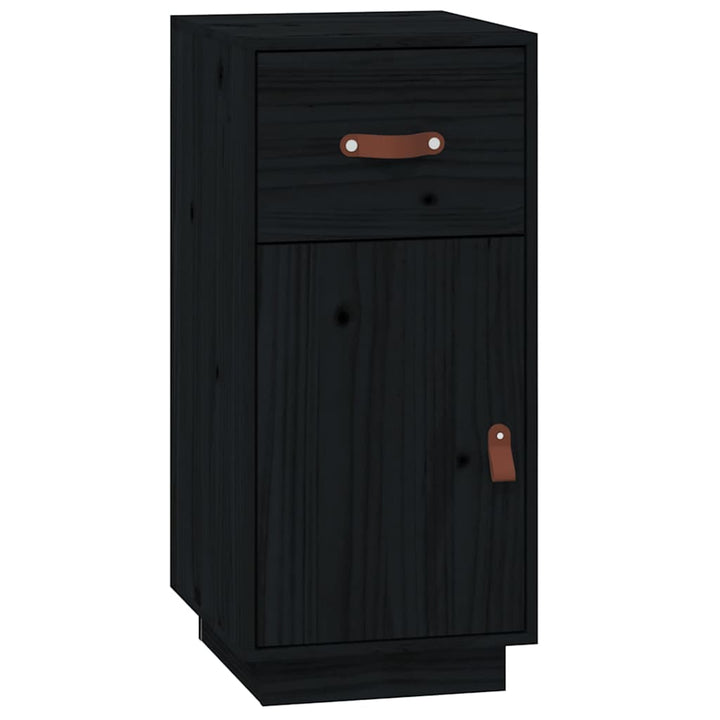 skænk 34x40x75 cm massivt fyrretræ sort
