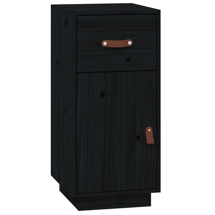 skænk 34x40x75 cm massivt fyrretræ sort