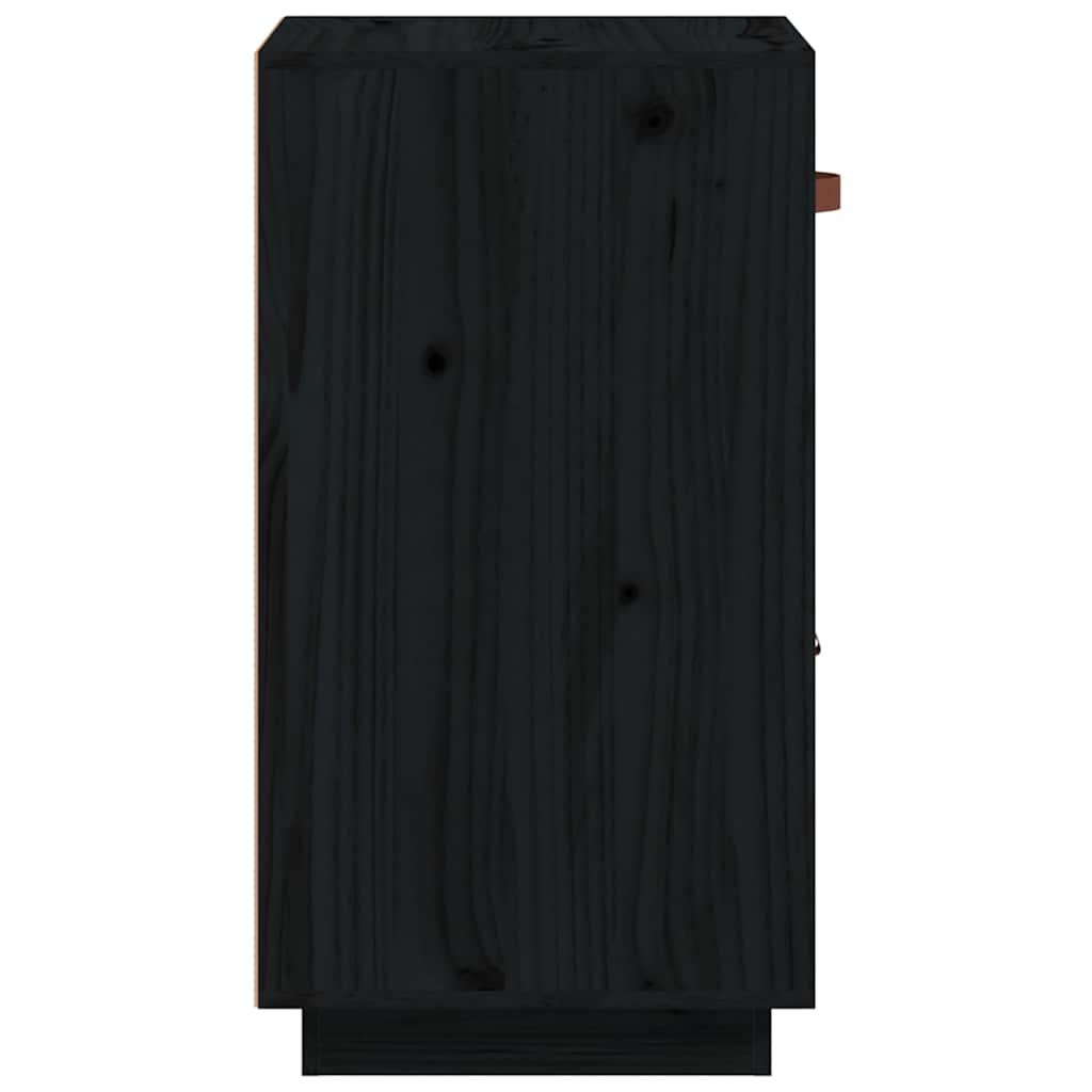 skænk 34x40x75 cm massivt fyrretræ sort
