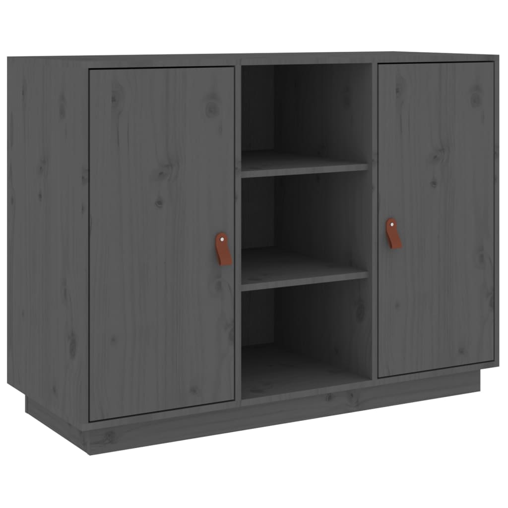 skænk 100x40x75 cm massivt fyrretræ Grå