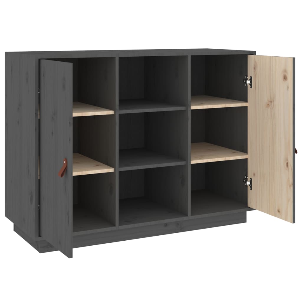 skænk 100x40x75 cm massivt fyrretræ Grå