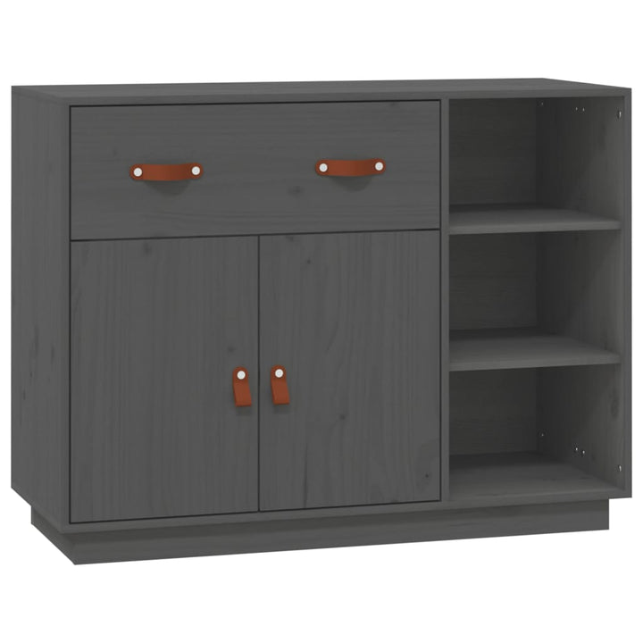 skænk 98,5x40x75 cm massivt fyrretræ Grå