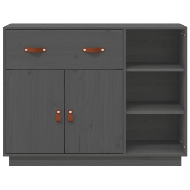 skænk 98,5x40x75 cm massivt fyrretræ Grå