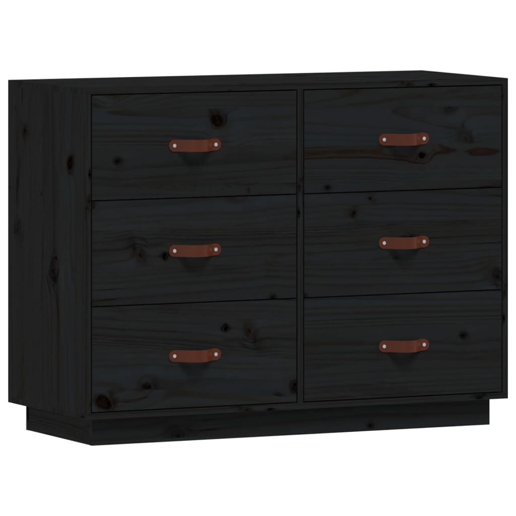 skænk 100x40x75 cm massivt fyrretræ sort