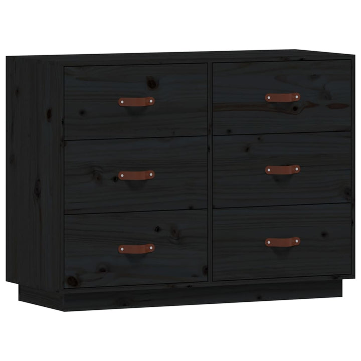 skænk 100x40x75 cm massivt fyrretræ sort