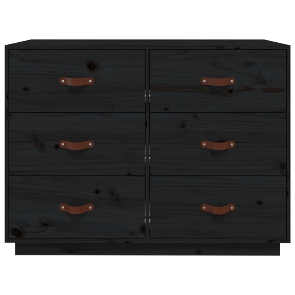 skænk 100x40x75 cm massivt fyrretræ sort