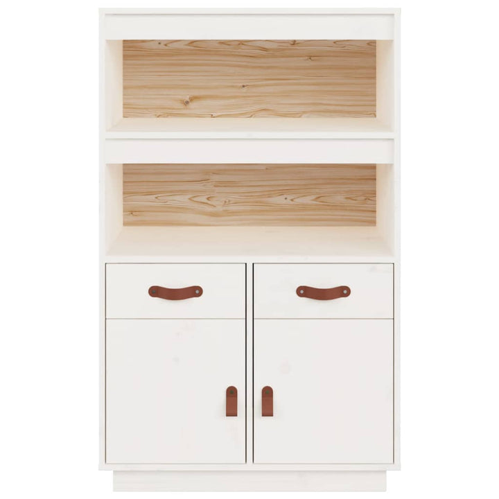 højskab 67x40x108,5 cm massivt fyrretræ hvid