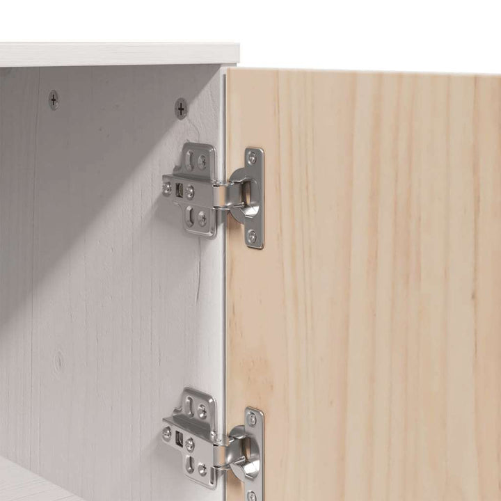 højskab 67x40x108,5 cm massivt fyrretræ hvid