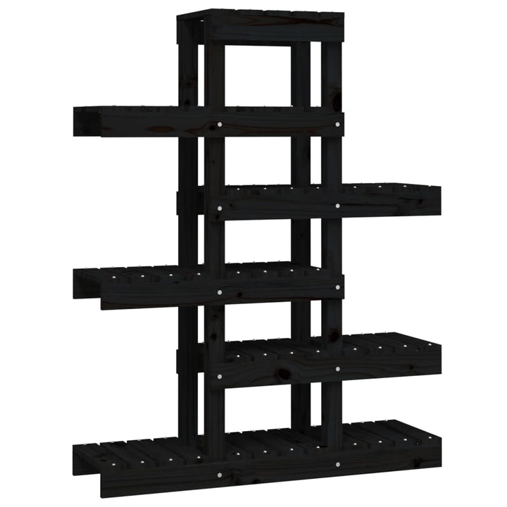 plantestativ 85x25x109,5 cm massivt fyrretræ sort