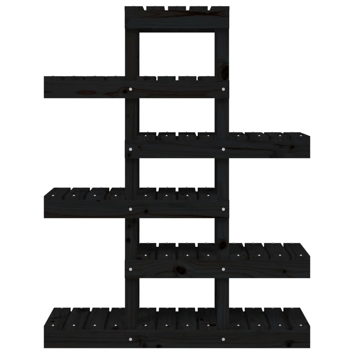 plantestativ 85x25x109,5 cm massivt fyrretræ sort