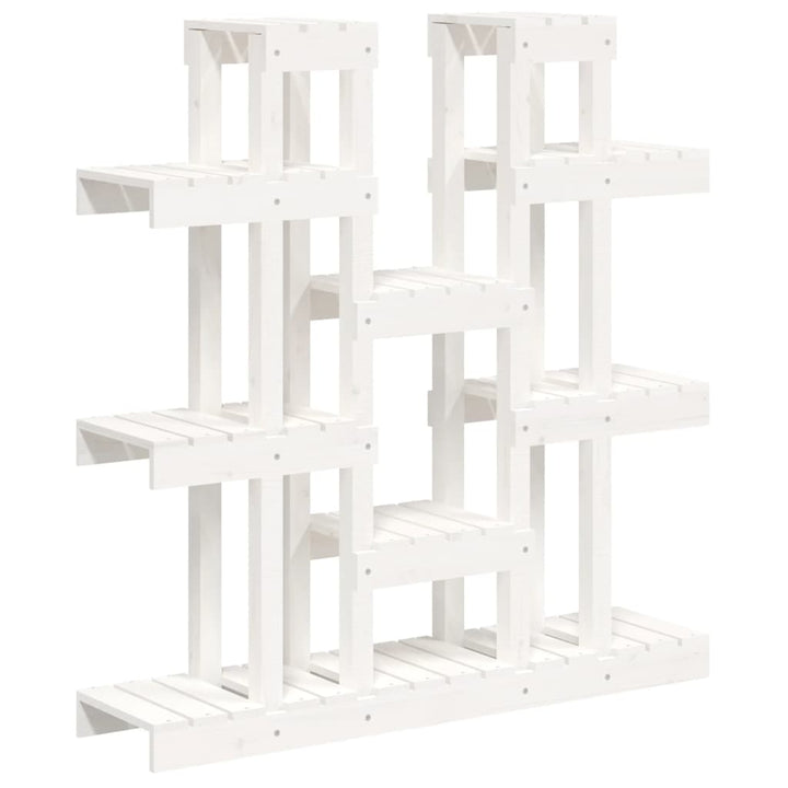 plantestativ 104,5x25x109,5 cm massivt fyrretræ hvid