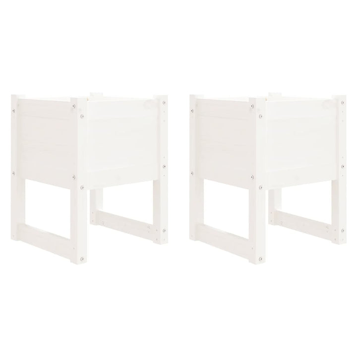 plantekasser 2 stk. 40x40x52,5 cm massivt fyrretræ hvid