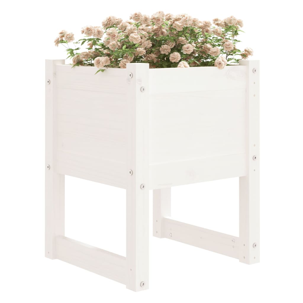 plantekasser 2 stk. 40x40x52,5 cm massivt fyrretræ hvid