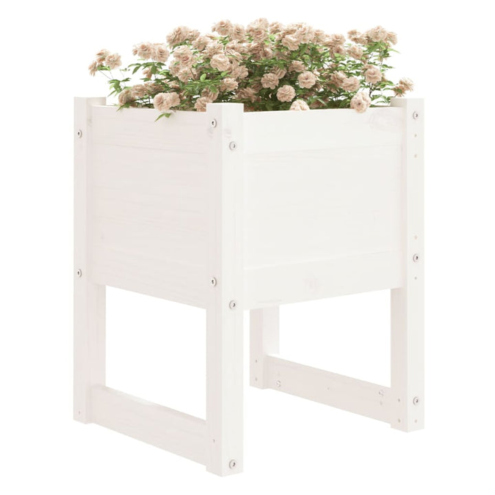 plantekasser 2 stk. 40x40x52,5 cm massivt fyrretræ hvid