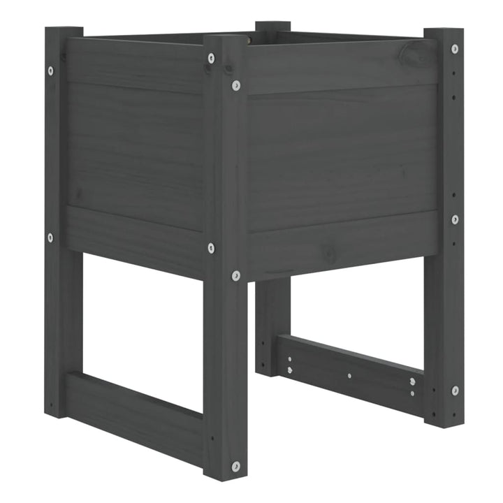 plantekasse 40x40x52,5 cm massivt fyrretræ grå