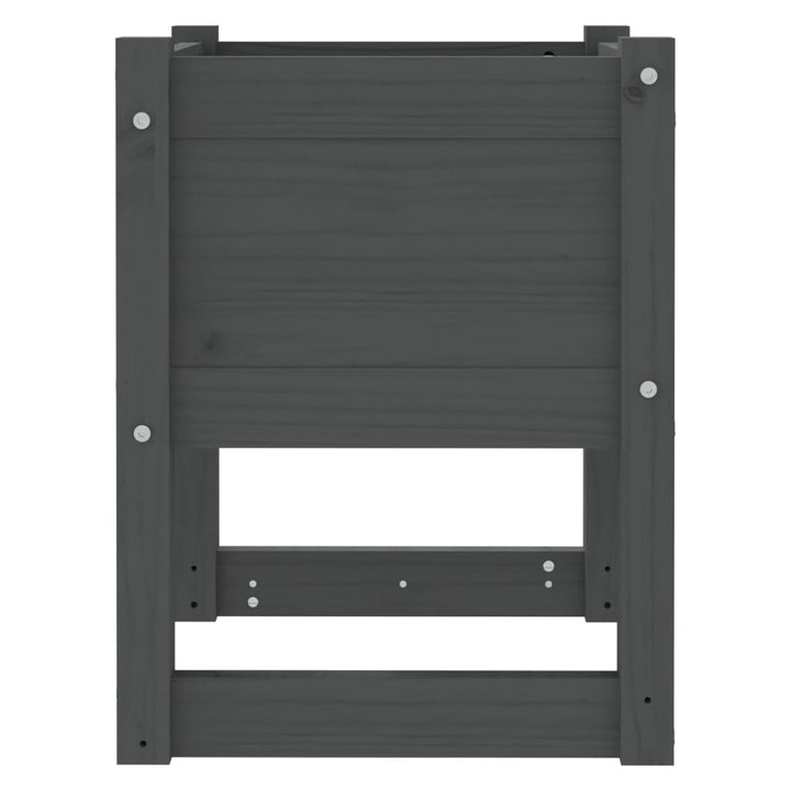 plantekasse 40x40x52,5 cm massivt fyrretræ grå
