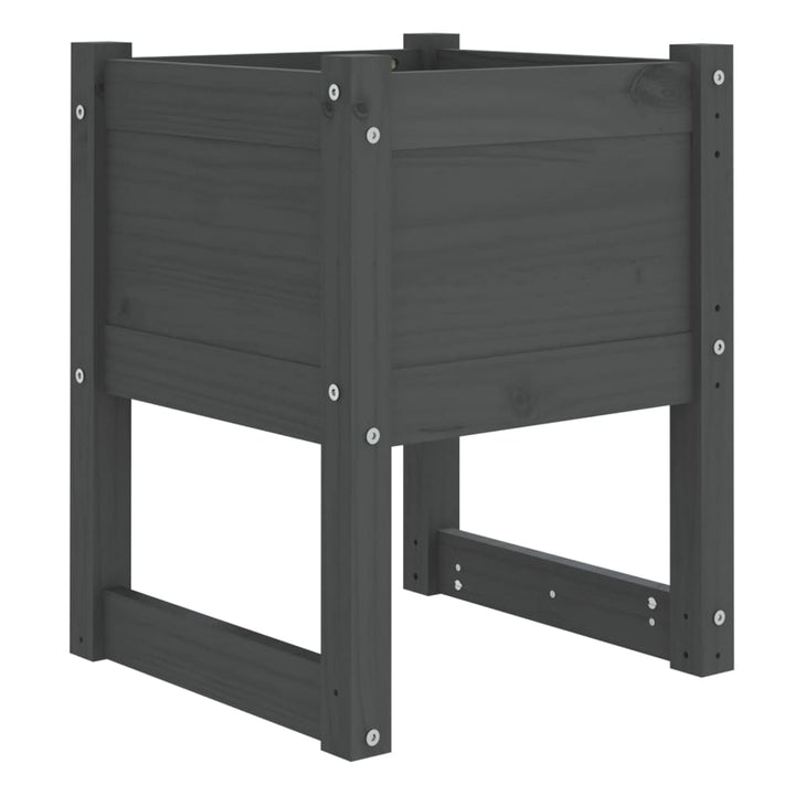 plantekasser 2 stk. 40x40x52,5 cm massivt fyrretræ grå