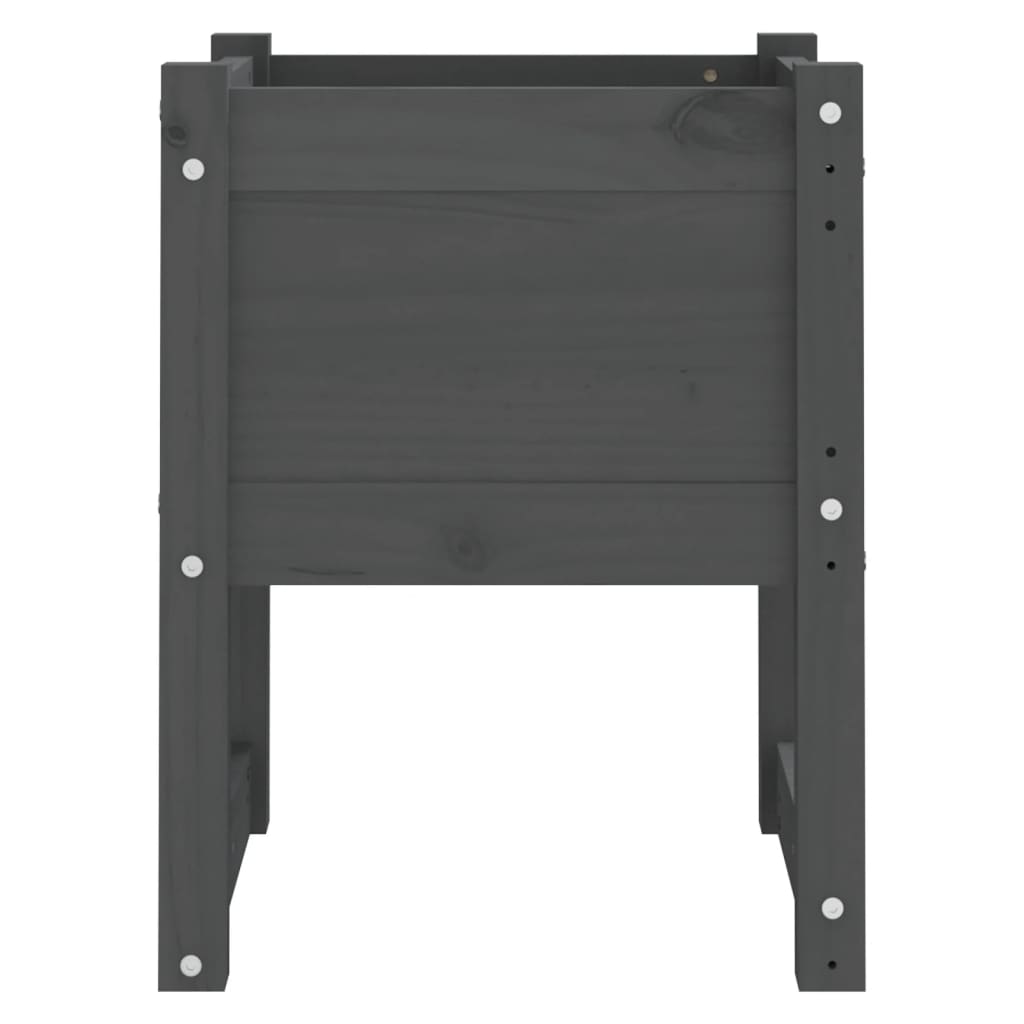 plantekasser 2 stk. 40x40x52,5 cm massivt fyrretræ grå