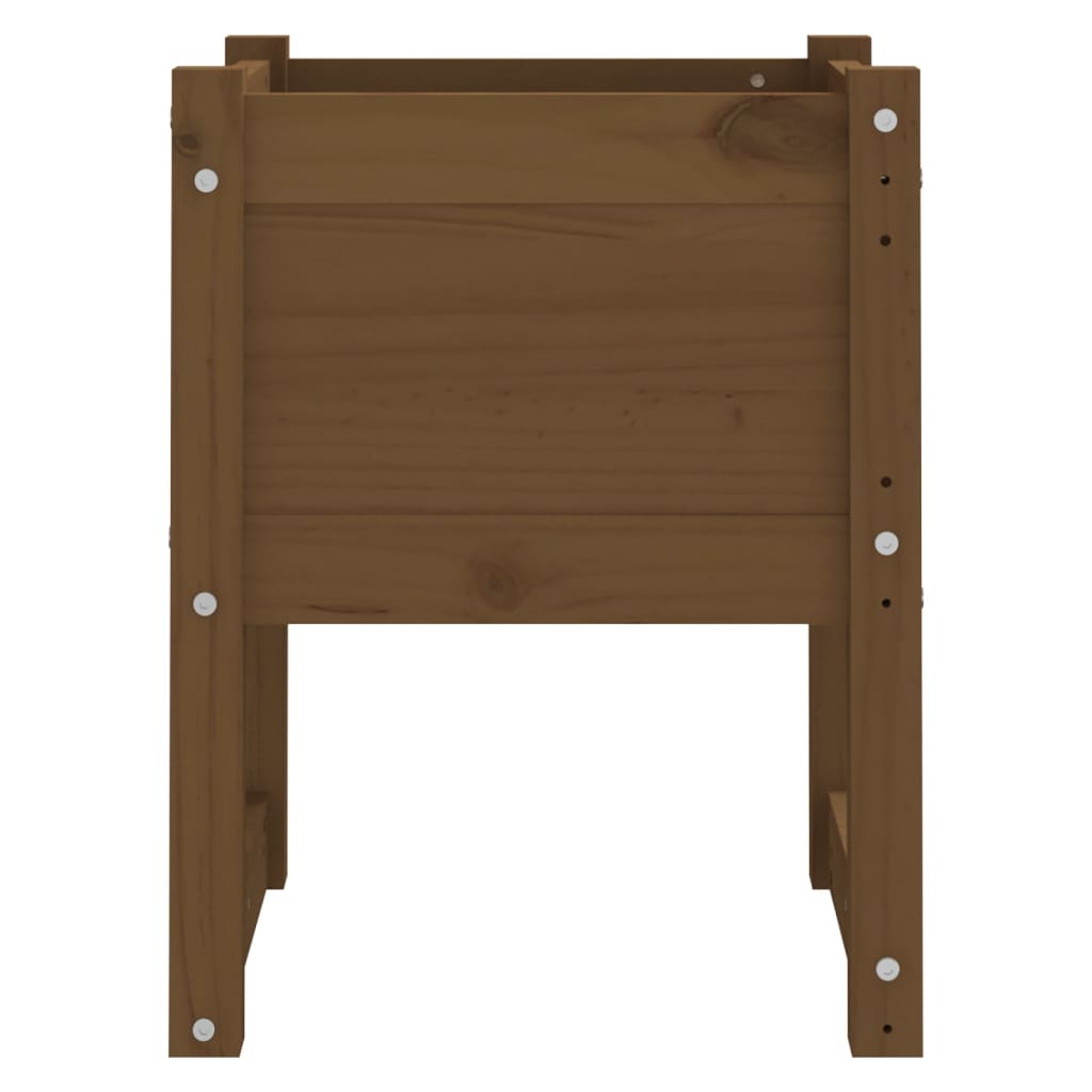 plantekasser 2 stk. 40x40x52,5 cm massivt fyrretræ gyldenbrun