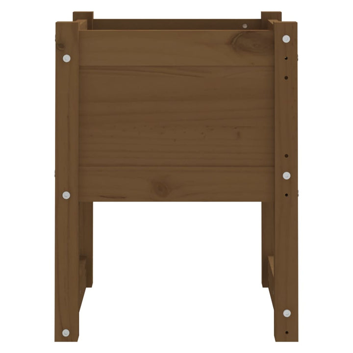plantekasser 2 stk. 40x40x52,5 cm massivt fyrretræ gyldenbrun