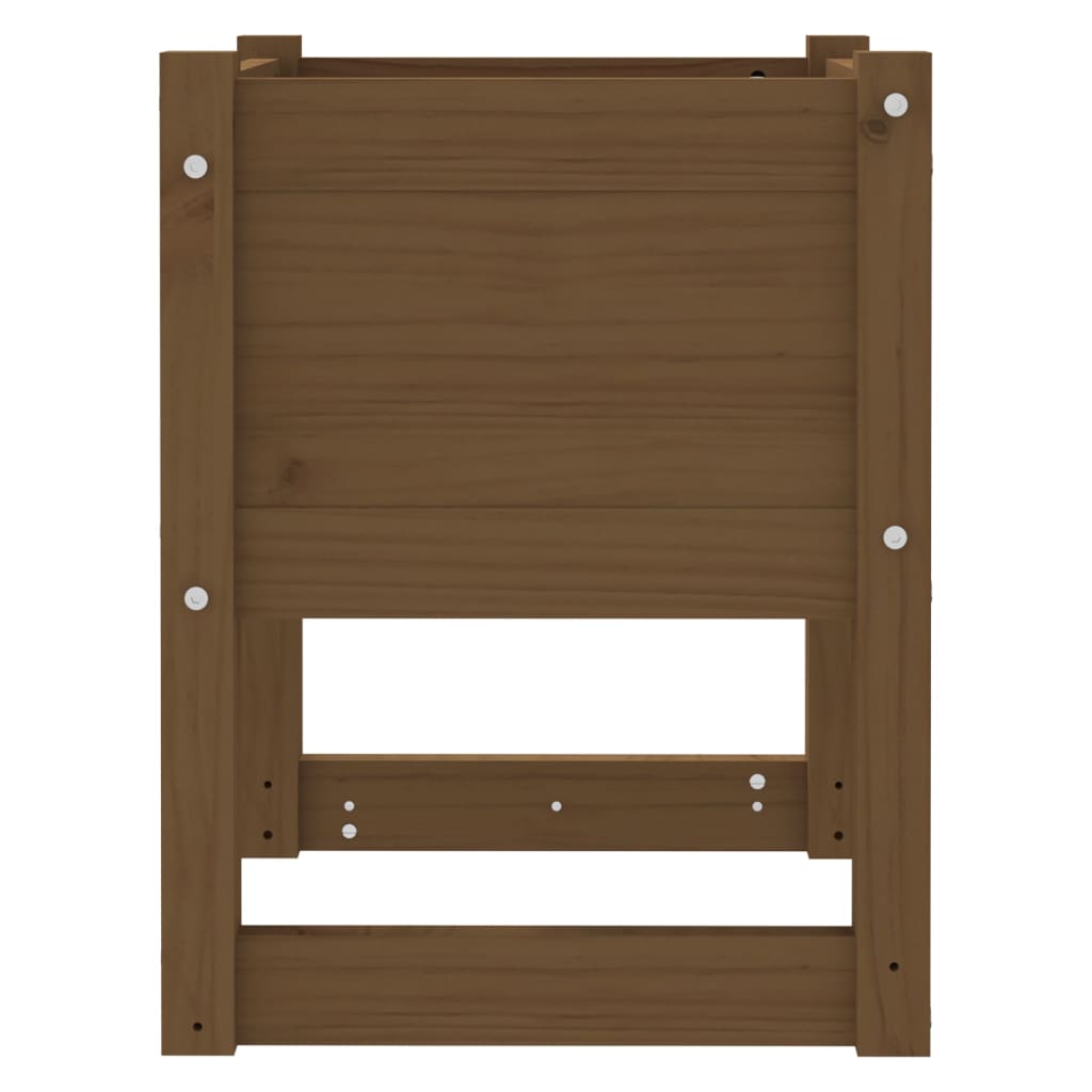 plantekasser 2 stk. 40x40x52,5 cm massivt fyrretræ gyldenbrun