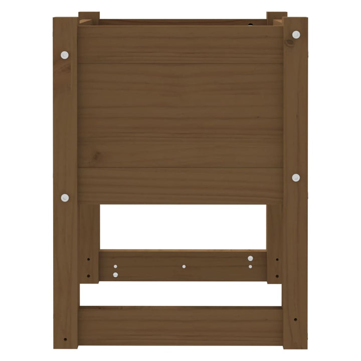 plantekasser 2 stk. 40x40x52,5 cm massivt fyrretræ gyldenbrun