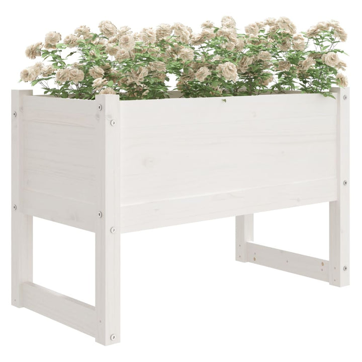 plantekasse 78x40x52 cm massivt fyrretræ hvid