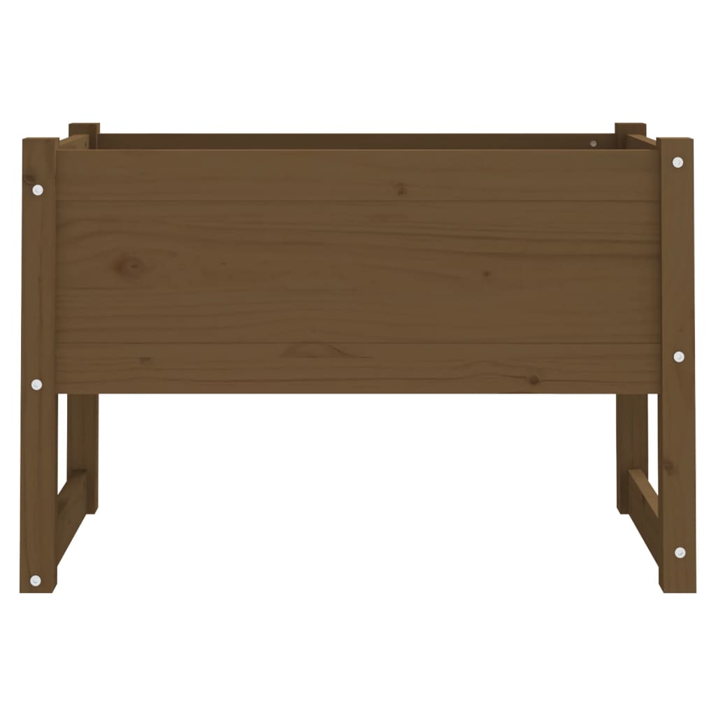 plantekasse 78x40x52 cm massivt fyrretræ gyldenbrun